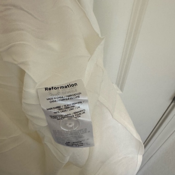 Reformation Daria Linen Dress White - Picture 6 of 7